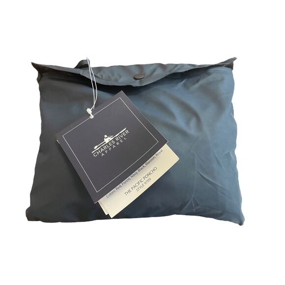 NWT Charles River Apparel Pacific Poncho 9709 "Guard" Navy One Size - Picture 2 of 5